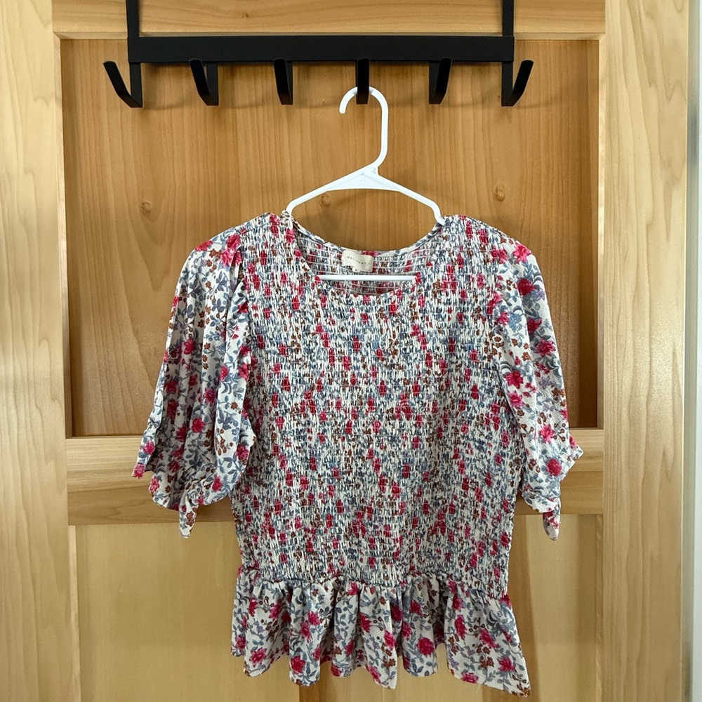 Floral Smocked Puff Sleeve Top